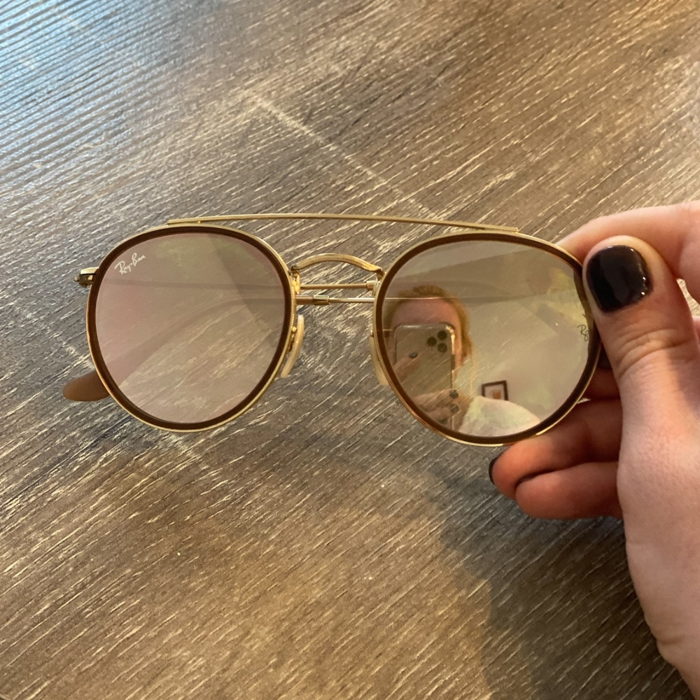 Ray Ban AUTHENTIC ROUND DOUBLE BRIDGE - Copper Gradient Flash color - Picture 6 of 7